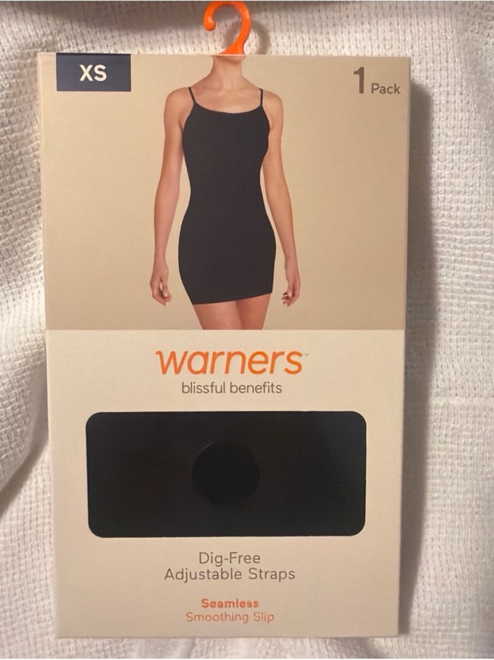 Warner's Black Seamless Smoothing Slip Dress with Adjustable Straps